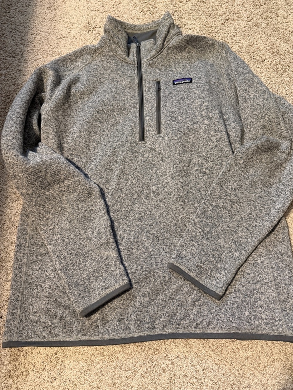 Patagonia Men's Heather Gray Quarter-Zip Fleece Pullover